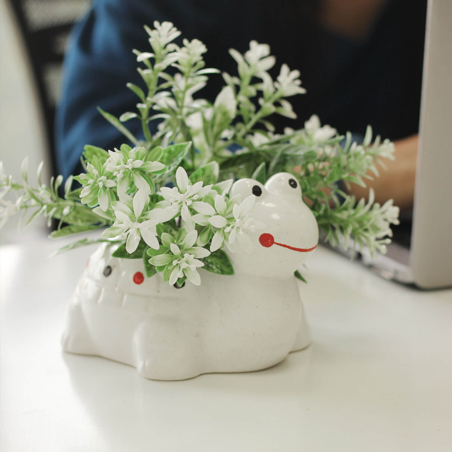 ArtistryBazaar Ceramic Pots for Plants Tortoise Shape -  Ceramic Planters for Indoor Plants, Living Room